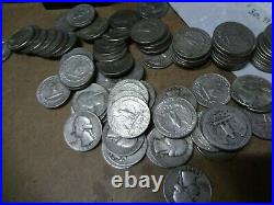 Lot 20 Washington Silver Quarter Half Roll Circulated US Coin 90% Bullion Invest