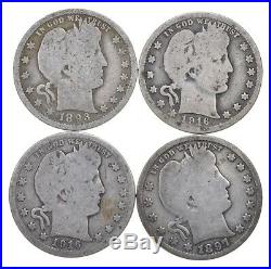 Lot 40 1892-1916 Barber Liberty Head Quarters $1 90% Silver Collection Roll $10