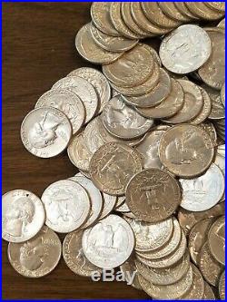 Lot 4 Rolls 1964 P & D 90% Silver Washington Quarters-$40 Face Value-160 Coins