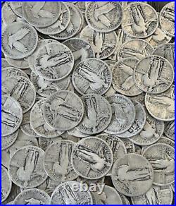 Lot Of 10 PDS Standing Liberty Quarters 1925-1930 With Dates-90% Silver-Roll