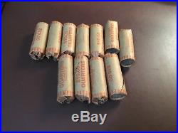 Lot Of 11 Rolls Silver Quarters $110 Face Value