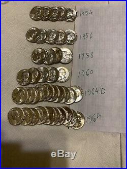 Lot Of 40 Pieces Uncerculated Mint Silver WShington Quarters (Full Roll) Uncerc