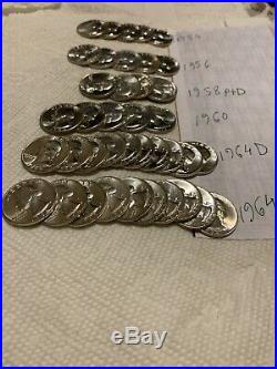 Lot Of 40 Pieces Uncerculated Mint Silver WShington Quarters (Full Roll) Uncerc