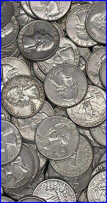 Lot Of 40 Washington Silver Quarters 90% Silver Roll $10 Face Value Coins