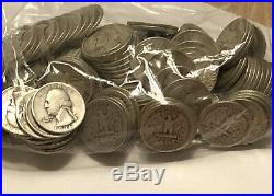 Lot Of 60 Washington Silver Quarter Dollar Couns 90%. 1 & 1/2 Rolls! A6