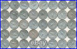 Lot of 120 Washington Quarter Dollar Coins 90% Silver Bullion Roll $30 Face A