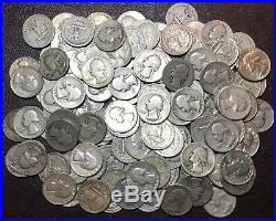 Lot of 130 Washington 90% Silver Quarters, $32.50 Face Value, 6 1/2 Rolls