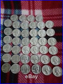Lot of (1) Roll of 1956-D Silver Washington Quarters 40 Coins -90% Silver
