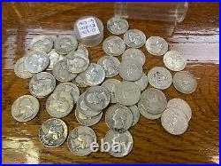 Lot of 268 Silver Washington Quarters 1934-1959 Six plus rolls