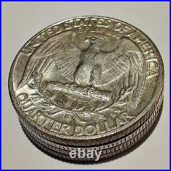 Lot of 40 US Washington Quarter (Roll) 1932-1964 Silver