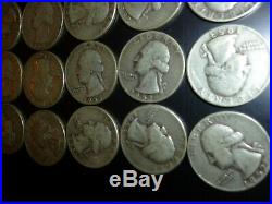 MIXED LOTS Roll Of 40 90% Silver Washington Quarters 1950s