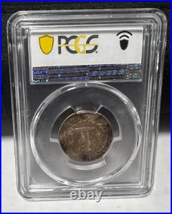 MS65 1954 25C Washington Silver Quarter, PCGS Tape Roll Rainbow Toned