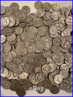 Massive Silver Washington Quarters Lot Rolls 1940 1949 725 Coins $181.25 Face
