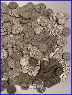 Massive Silver Washington Quarters Lot Rolls 1940 1949 725 Coins $181.25 Face