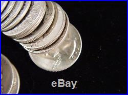 Mixed Date 90% Silver Washington Quarter Roll Circulated 40 Coin Roll (Ref A)