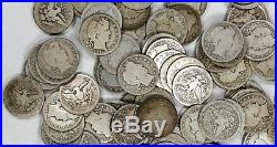 Mixed Date Barber Quarters 25c Average Circulated Full Roll 40 Silver Coins