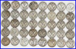 Mixed Date Standing Liberty Quarter Roll 40 Coins Good-very Good Full Date Slq