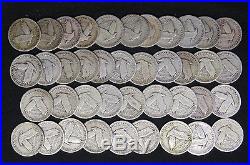 Mixed Date Standing Liberty Quarters G Vg + Plus Full Roll 40 Silver Coins