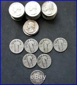Mixed Roll of 40 $10 Face 90% Silver, Washington, Liberty & Barber Quarters