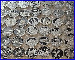 No Duplicates! Roll Of 40 Different Unc 90% Silver Proof Atb/state Quarters