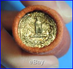 OBW Shotgun Roll of 1962 D Washington Silver Quarters BU Coins Toning Toned Ends