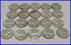 ONE (1) ROLL OF WASHINGTON QUARTERS 90% Silver (40 Coins) CIRCULATED Lot 13