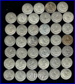 ONE ROLL OF WASHINGTON QUARTERS (1960-64) 90% Silver (40 Coins) LOT A30