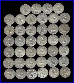 ONE ROLL OF WASHINGTON QUARTERS (1960-64) 90% Silver (40 Coins) LOT D79