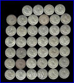 ONE ROLL OF WASHINGTON QUARTERS (1960-64) 90% Silver (40 Coins) LOT D92