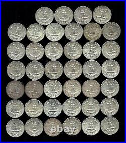 ONE ROLL OF WASHINGTON QUARTERS (1960-64) 90% Silver (40 Coins) LOT D98