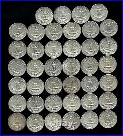 ONE ROLL OF WASHINGTON QUARTERS (1960-64) 90% Silver (40 Coins) LOT F06