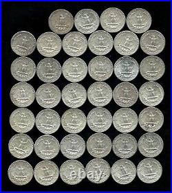 ONE ROLL OF WASHINGTON QUARTERS (1960-64) 90% Silver (40 Coins) LOT F09