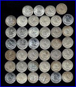 ONE ROLL OF WASHINGTON QUARTERS (1960-64) 90% Silver (40 Coins) LOT K3
