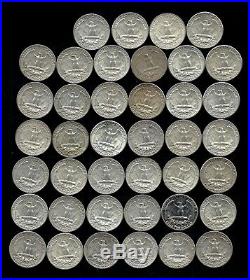 ONE ROLL OF WASHINGTON QUARTERS (1960-64) 90% Silver (40 Coins) LOT M16