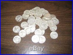 ONE ROLL OF WASHINGTON QUARTERS (1964) 90% Silver (40 Coins) QE