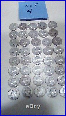 ONE ROLL OF WASHINGTON QUARTERS 90% Silver (40 Coins) lot 4