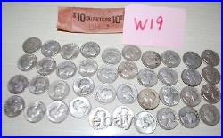 ONE ROLL WASHINGTON QUARTERS dated 1962-1963, 90% Silver (40 Coins) LOT #W19