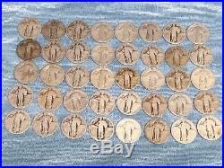 ONE ROLL(of 40) STANDING LIBERTY SILVER QUARTERS- READABLE DATES-CLEARANCE