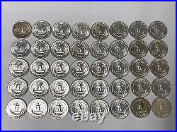 Old Original Paper roll BU1963p Silver Quarters 40 Coins $10 FV #2