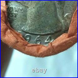 Old Original Paper roll BU 1964 P Silver Quarters 40 Coins $10 FV L598