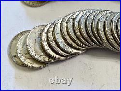 One (1) Full Roll 40 Coins 90% Silver 1963-1964 P & D Washington Quarters XF/AU
