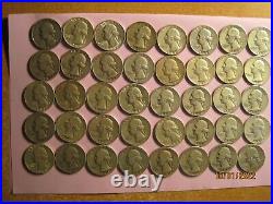 One Roll (40 Coins) Washington Silver Quarters