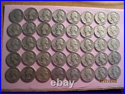 One Roll (40 Coins) Washington Silver Quarters