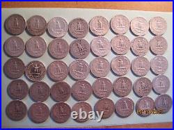 One Roll (40 Coins) Washington Silver Quarters Various Dates and some Mint Marks