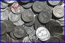 One Roll Of Washington Quarters (40 Coins) 90% Silver Worn/damaged Lot A61