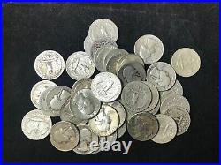 One Roll Of Washington Quarters  90% Silver (40 Coins) 002