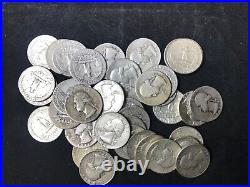 One Roll Of Washington Quarters  90% Silver (40 Coins) 004