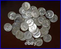 One Silver Roll Of Au/bu 1964 P Washington Quarters Tp-2410