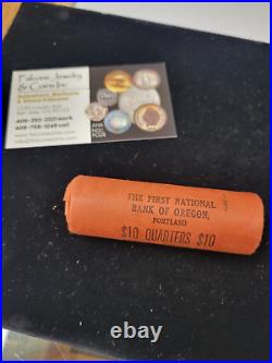 Original Bank Wrapped (OBW) Roll of 40 1964-D Washington Quarters 90% Silver
