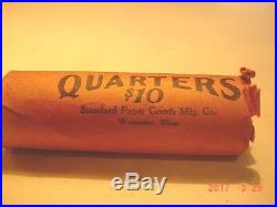 Original Bank Wrapped Roll Of 1941 S Washington Quarters